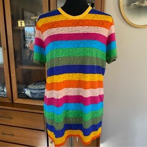 Vintage 90’s Rainbow Striped Sheer Pistol Pete Ringer Shirt